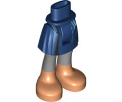 Mini Doll, Legs with Hips and Skirt, Silver Trim, Light Bluish Gray Legs and Nougat Boots Pattern