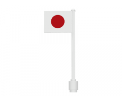 Flag on Flagpole, Straight with Japan Pattern (Stickers)