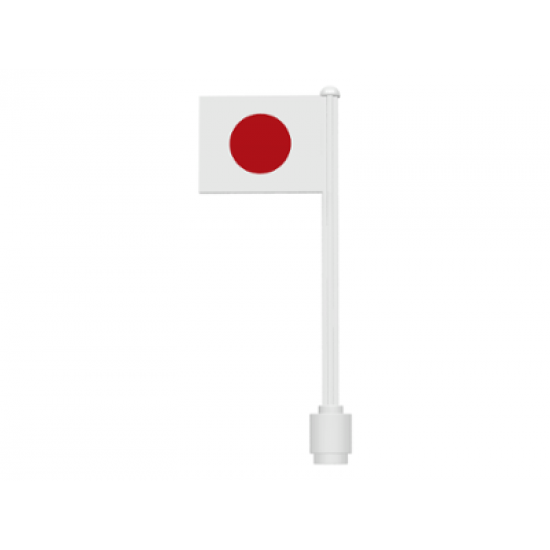 Flag on Flagpole, Straight with Japan Pattern (Stickers)