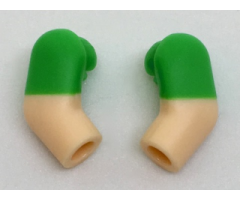 Arm, (Matching Left and Right) Pair with Bright Green Short Sleeves Pattern