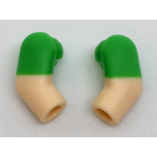 Arm, (Matching Left and Right) Pair with Bright Green Short Sleeves Pattern