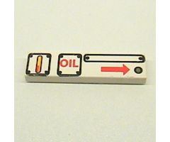 Tile 1 x 4 with Three Panels, 'OIL' and Arrow Right Pattern