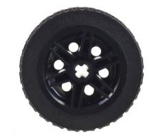 Wheel & Tire Assembly 30mm D. x 14mm with Black Tire 43.2 x 14 Solid (56904 / 30699)