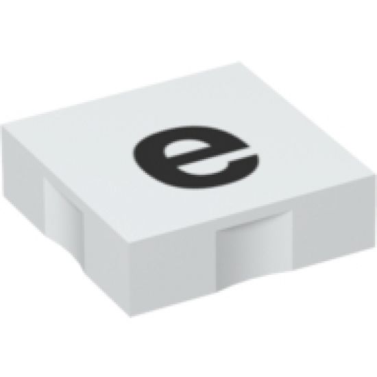 Duplo, Tile 2 x 2 with Black Lowercase Letter e Pattern
