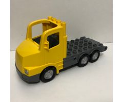 Duplo, Vehicle Truck Large Cab with Dark Bluish Gray 4 x 8 Flatbed Plate