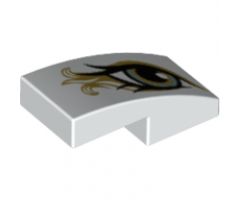 Slope, Curved 2 x 1 with Left Eye, Metallic Gold Pattern