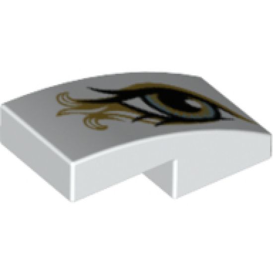 Slope, Curved 2 x 1 with Left Eye, Metallic Gold Pattern