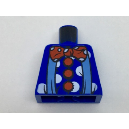 Torso Blue Suspenders and Red Polka Dot Bow Tie and Buttons Pattern (Clown)