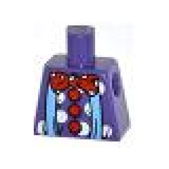 Torso Blue Suspenders and Red Polka Dot Bow Tie and Buttons Pattern (Clown)