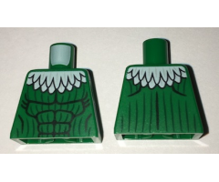 Torso with White Feather Collar, Black Vertical Stripes and Muscles Outline Pattern