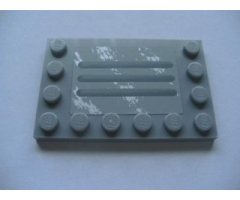 Tile, Modified 4 x 6 with Studs on Edges with Steel Plate with Scratches Type C Pattern (Sticker) - Set 8273