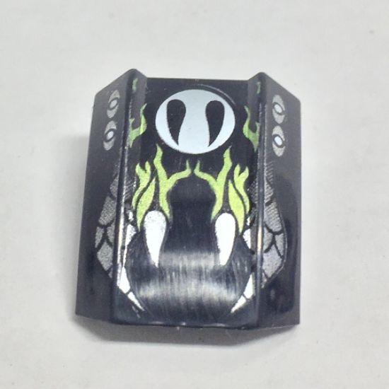 Slope, Curved 2 x 2 Lip with Snake Fangs Pattern (Snake) - Set 4577