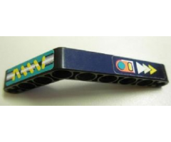 Technic, Liftarm 1 x 9 Bent (6 - 4) Thick with Yellow Spring and Arrows Pattern (Stickers) - Set 8245