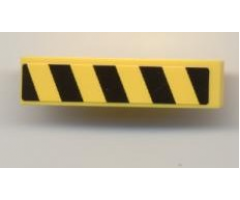 Slope, Curved 4 x 1 with Black and Yellow Danger Stripes Pattern Left (Sticker) - Set 7968