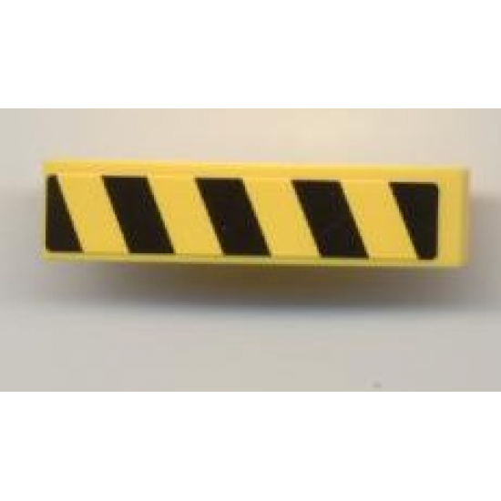 Slope, Curved 4 x 1 with Black and Yellow Danger Stripes Pattern Left (Sticker) - Set 7968