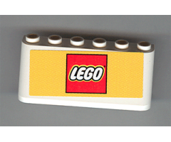Windscreen 2 x 6 x 2 with LEGO Logo on Red and Yellow Background Pattern (Sticker)
