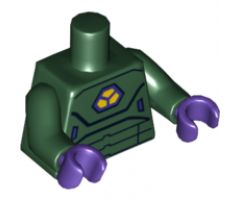 Torso Armor with Lex Luthor Warsuit with Yellow and Dark Purple Hexagon Logo Pattern / Dark Green Arms / Dark Purple Hands