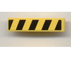 Slope, Curved 4 x 1 with Black and Yellow Danger Stripes Pattern Right (Sticker) - Set 7968