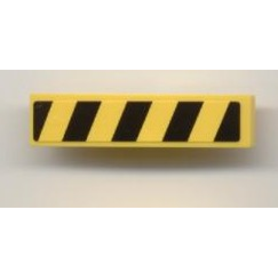 Slope, Curved 4 x 1 with Black and Yellow Danger Stripes Pattern Right (Sticker) - Set 7968