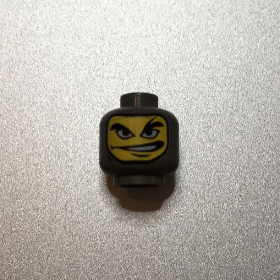 Minifigure, Head Balaclava with Face Hole, Right Eyebrow Arched, Mouth Open to Side Pattern - Blocked Open Stud