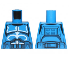 Torso SW Armor Clone Trooper with White Senate Commando Captain Markings with Belt with Pockets Pattern