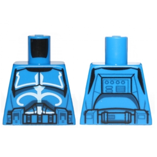 Torso SW Armor Clone Trooper with White Senate Commando Captain Markings with Belt with Pockets Pattern