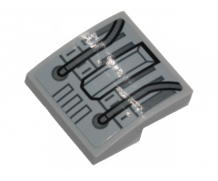 Slope, Curved 2 x 2 with SW Millennium Dark Bluish Gray Wires and Panels Pattern (Sticker) - Set 75257