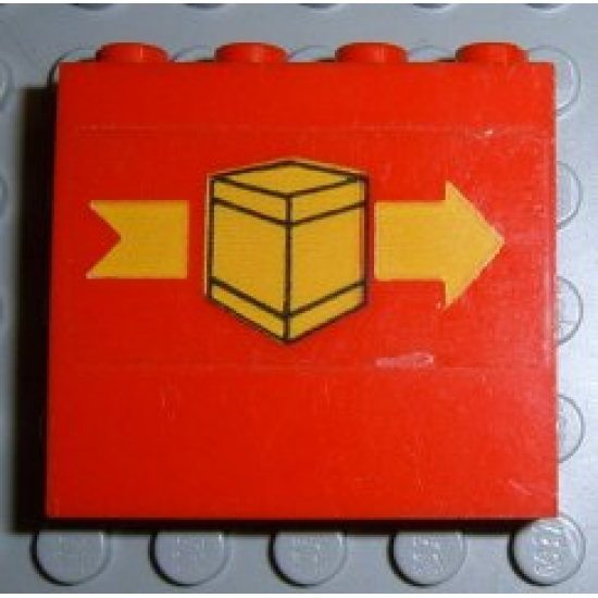 Panel 1 x 4 x 3 with Box and Arrow Right Pattern (Sticker) - Set 6624