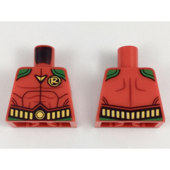 Torso Body Armor, Green Shoulders, Yellow 'R' Logo and Utility Belt Pattern