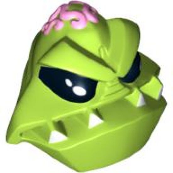 Minifigure, Head, Modified Alien with 4 Fangs and Brain Tissue Pattern