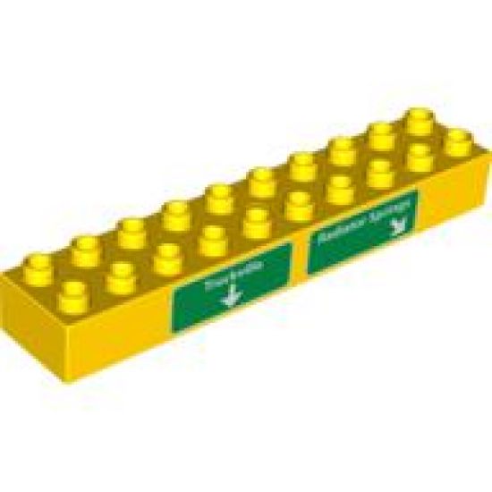 Duplo, Brick 2 x 10 with 'Truckville' and 'Radiator Springs' Pattern