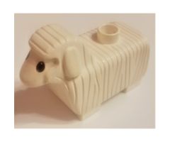 Duplo, Animal Sheep with Flat Ears, Black Eyes Pattern