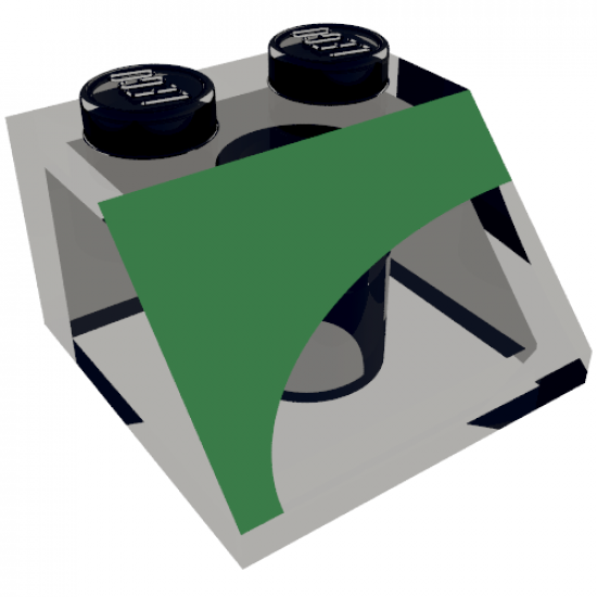 Slope 45 2 x 2 with Green Semicircle Right Pattern - Set 7133