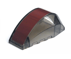 Windscreen 6 x 4 x 2 Wedge Curved with Wide Dark Red Stripe Pattern (Sticker) - Set 7676