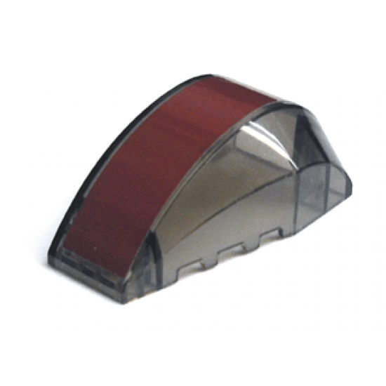 Windscreen 6 x 4 x 2 Wedge Curved with Wide Dark Red Stripe Pattern (Sticker) - Set 7676