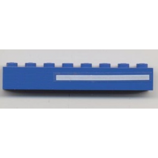 Brick 1 x 8 with White Line Right Pattern (Sticker) - Set 6541