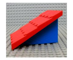 Duplo, Building Roof Sloped 30 4 x 4 Shingled with Blue Base