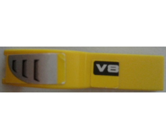 Vehicle, Mudguard 1 x 4 1/2 with 'V8' and Intake Pattern Model Left Side (Stickers) - Set 8135