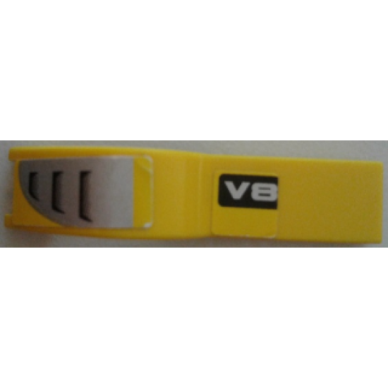 Vehicle, Mudguard 1 x 4 1/2 with 'V8' and Intake Pattern Model Left Side (Stickers) - Set 8135