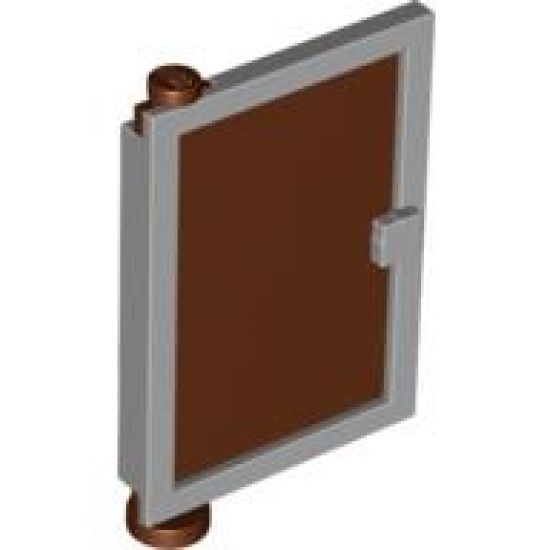 Door 1 x 4 x 5 Left with Reddish Brown Glass