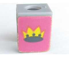 Minifigure, Body Wear Vest with Crown on Purple Background Pattern (Stickers) - Sets 375 / 6075