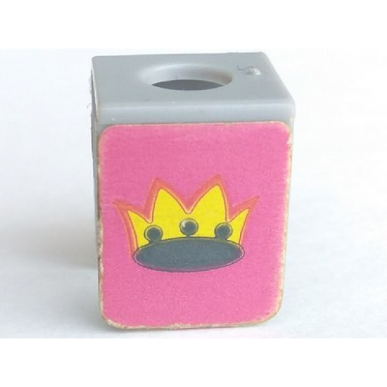 Minifigure, Body Wear Vest with Crown on Purple Background Pattern (Stickers) - Sets 375 / 6075