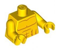 Torso Bare Chest with Muscles Outline Pattern / Yellow Arms / Yellow Hands