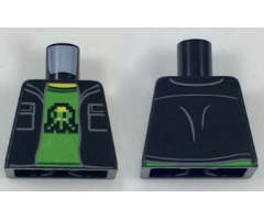 Torso Jacket with Two Pockets over Bright Green T-Shirt with 8-Bit Shooter Pattern