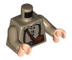 Torso LotR Shirt with Brown Belt Pattern (Samwise) / Dark Tan Arms / Light Nougat Hands