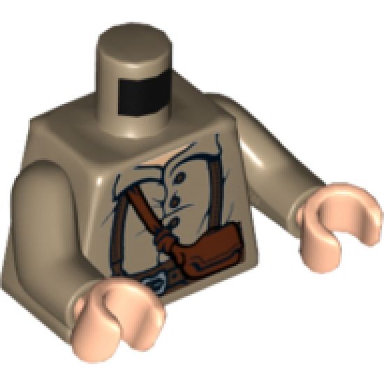 Torso LotR Shirt with Brown Belt Pattern (Samwise) / Dark Tan Arms / Light Nougat Hands