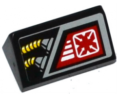 Slope 30 1 x 2 x 2/3 with Red Target Screen and Yellow Cables Pattern (Sticker) - Set 70815