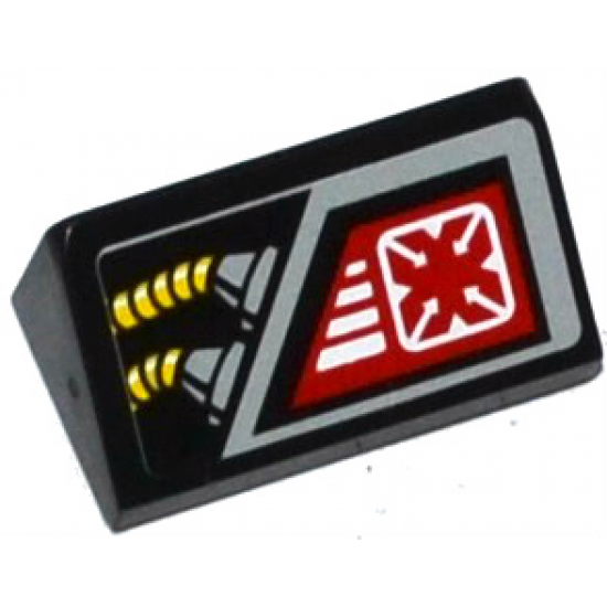 Slope 30 1 x 2 x 2/3 with Red Target Screen and Yellow Cables Pattern (Sticker) - Set 70815
