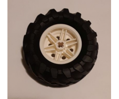Wheel & Tire Assembly 30.4mm D. x 20mm with No Pin Holes and Reinforced Rim with Black Tire 56 x 26 Tractor (56145 / 70695)