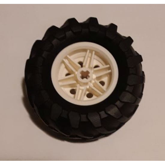 Wheel & Tire Assembly 30.4mm D. x 20mm with No Pin Holes and Reinforced Rim with Black Tire 56 x 26 Tractor (56145 / 70695)